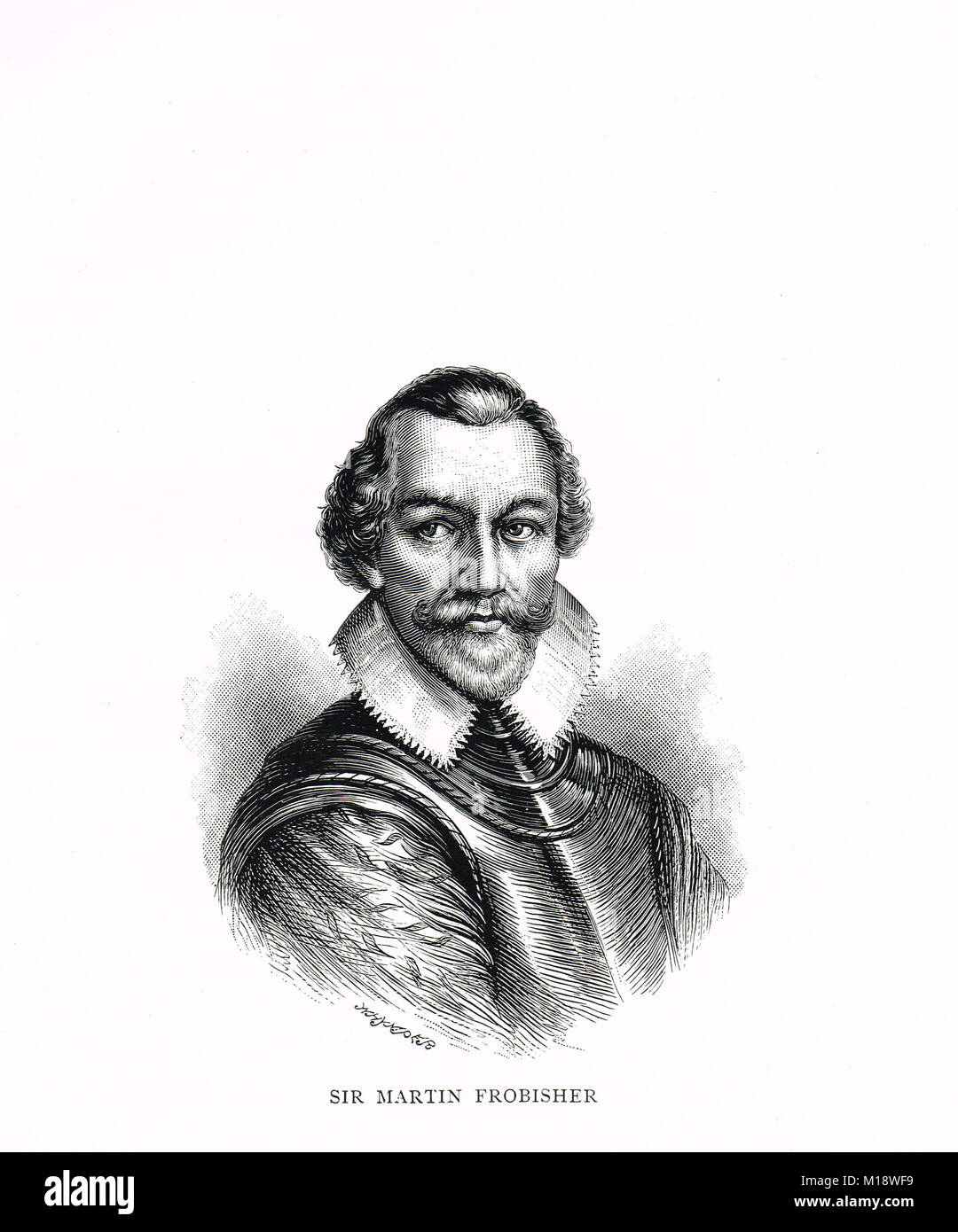 Sir Martin Frobisher, 1535-1594, marinaio inglese e corsaro che ha fatto tre viaggi verso il nuovo mondo cercando il nord-ovest il passaggio Foto Stock