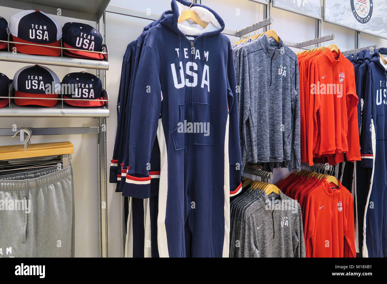 Il Team USA Shop in Rockefeller Center, New York, Stati Uniti d'America Foto Stock