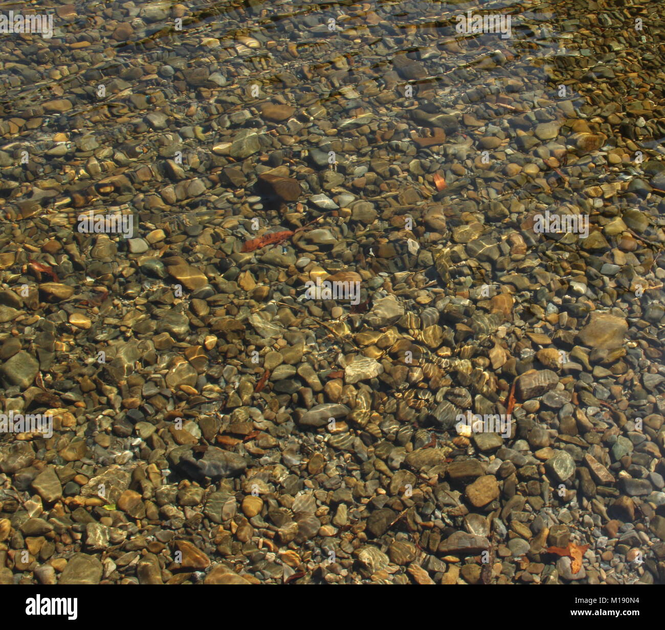 Fiume increspature su pietre Foto Stock