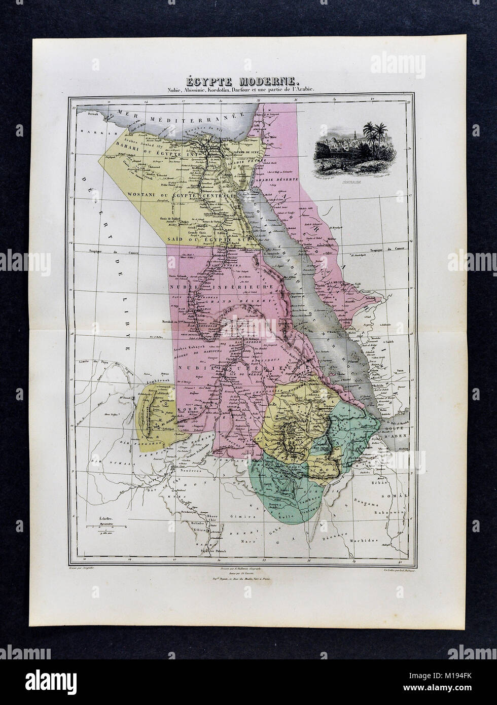 1877 Migeon mappa Foto Stock