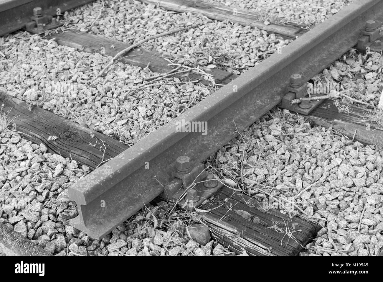 Dead End, i binari della ferrovia di taglio. Foto Stock
