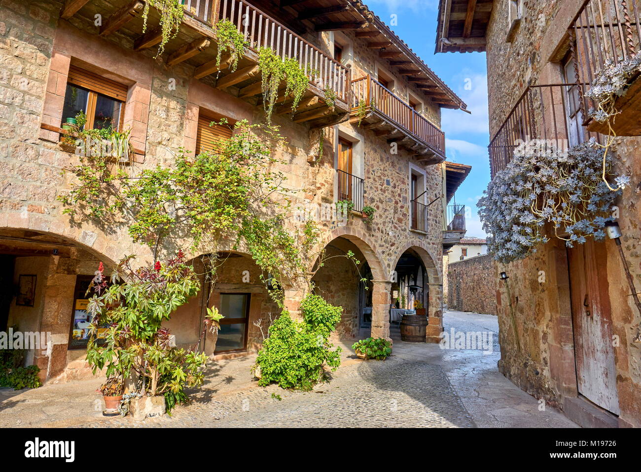 Santa Pau, provincia di Girona, in Catalogna, Spagna Foto Stock