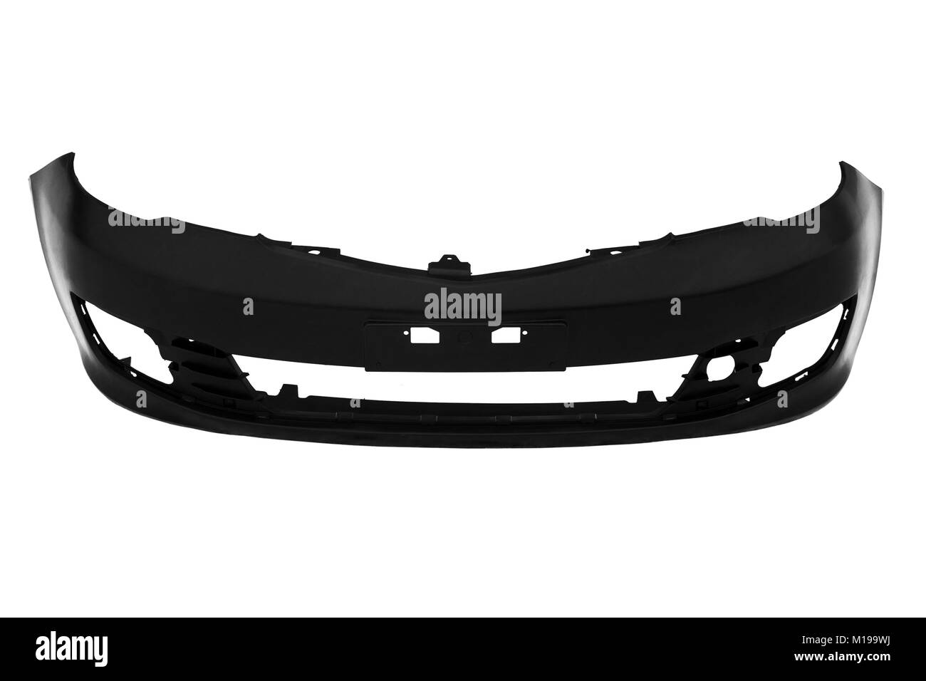 Nuovo nero auto paraurti su sfondo bianco Foto Stock