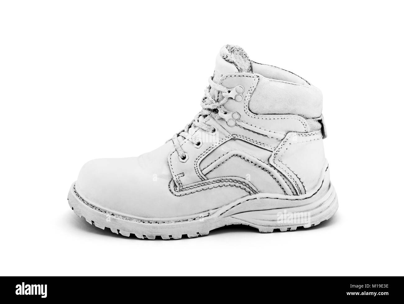 Vecchie Scarpe bianche con tracciato di ritaglio Foto Stock