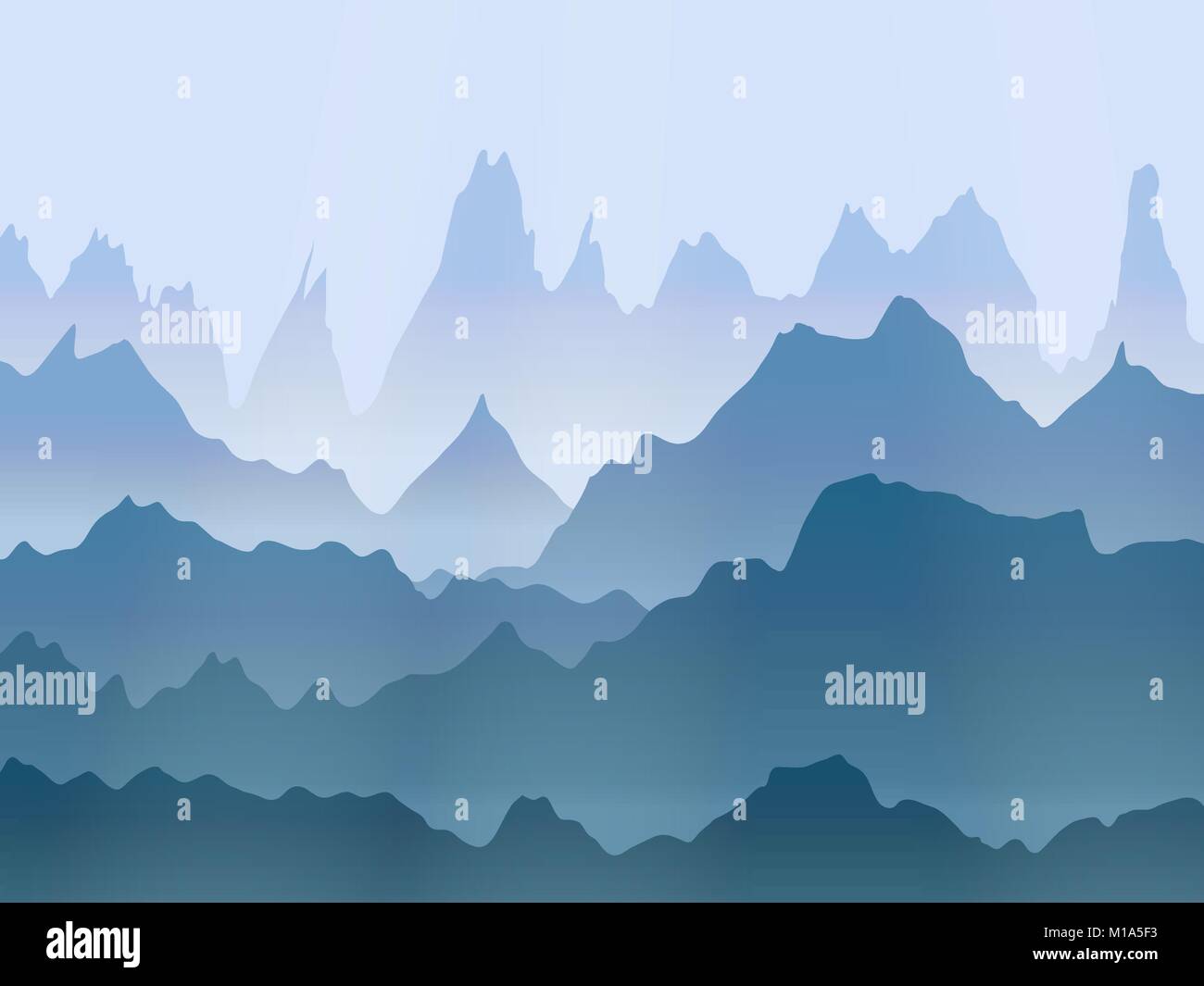 Vettore di astratta acquerello Misty Mountains paesaggio Illustrazione Vettoriale