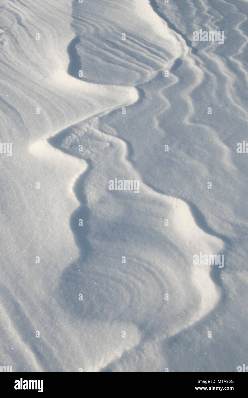 In inverno i modelli di ghiaccio, Lago di Abramo, Alberta Foto Stock