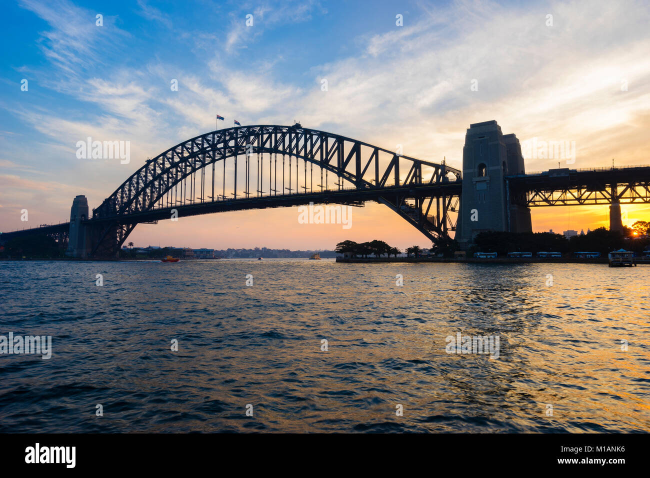 Il Ponte del Porto di Sydney al Tramonto Foto Stock