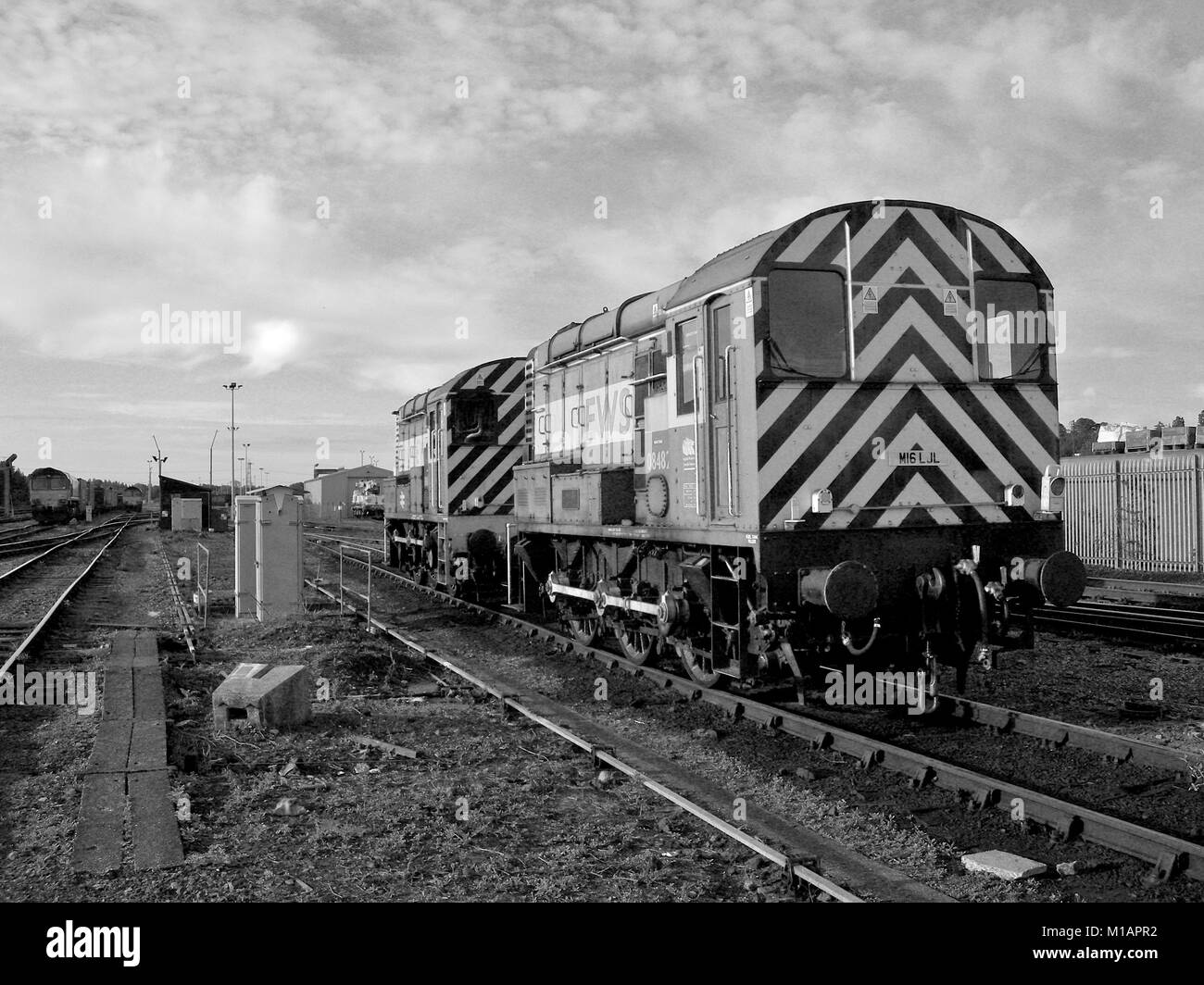 Classe 08 shuntando locomotiva di Eastleigh in Inghilterra Foto Stock