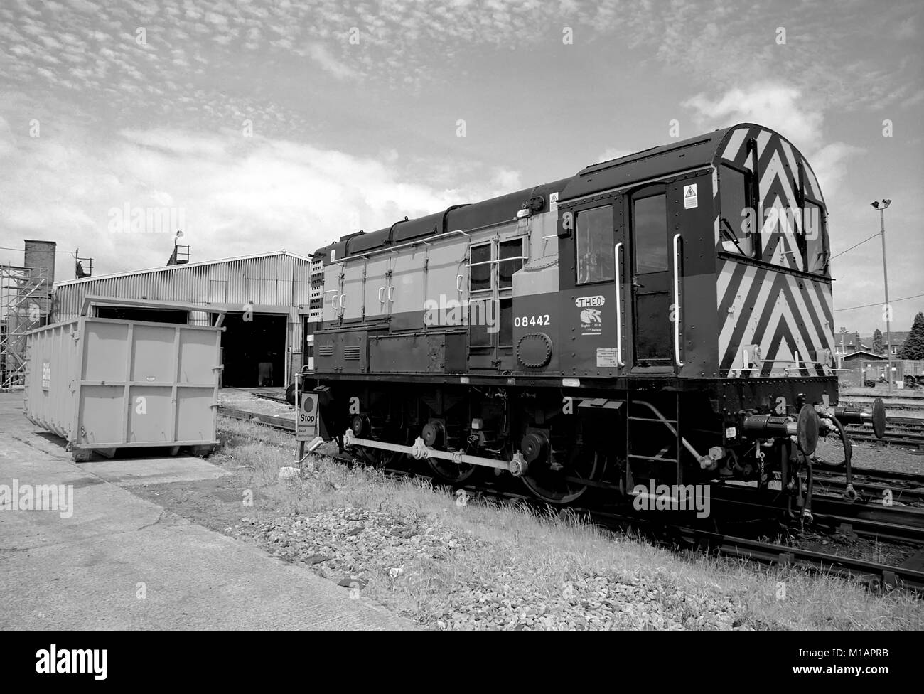 Classe 08 shuntando locomotiva di Eastleigh in Inghilterra Foto Stock