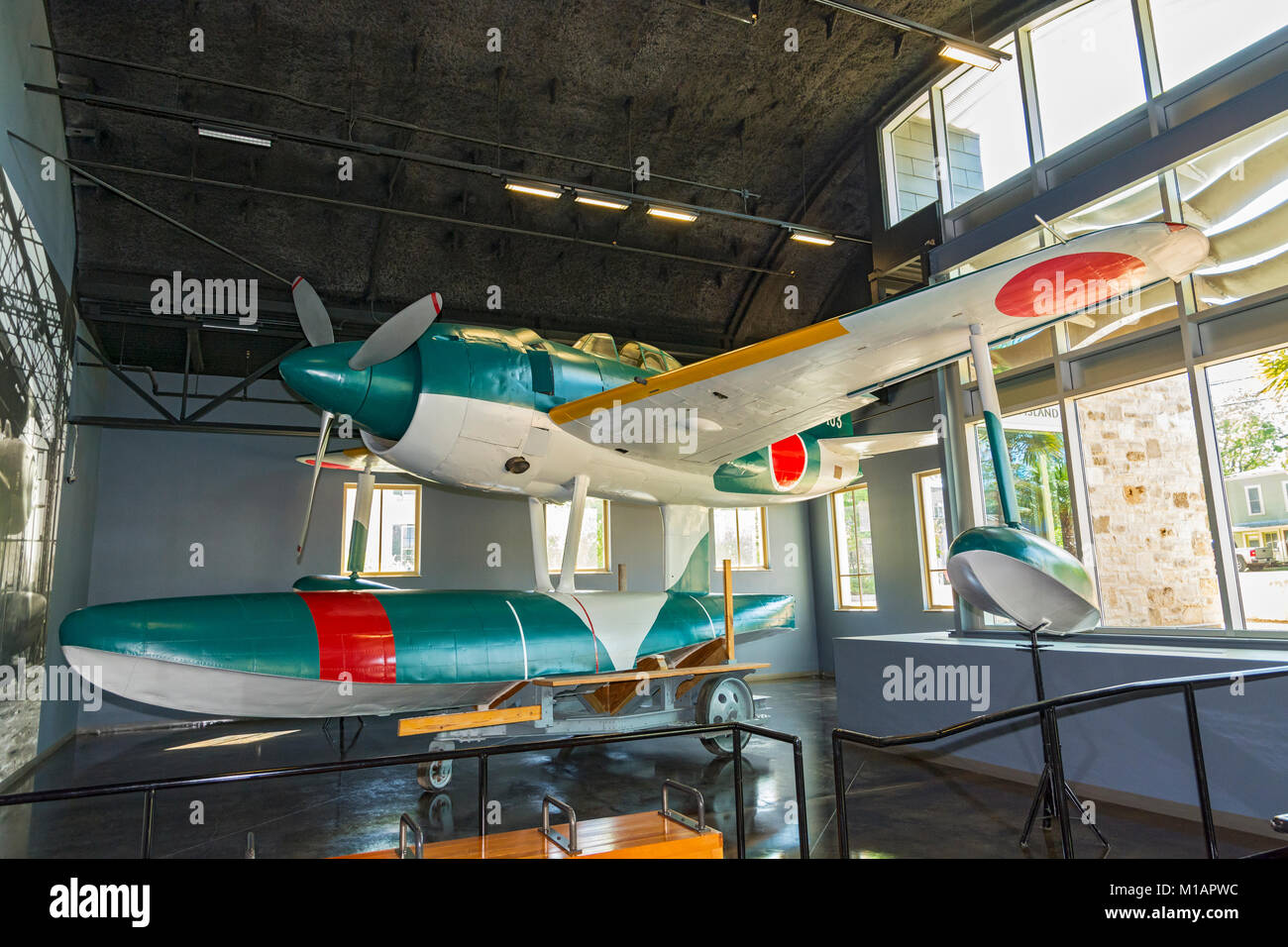 Texas Hill Country, Fredericksburg, il Museo Nazionale della Guerra del Pacifico della seconda guerra mondiale, Kawaniski Giapponese N1K idrovolanti fighter Foto Stock