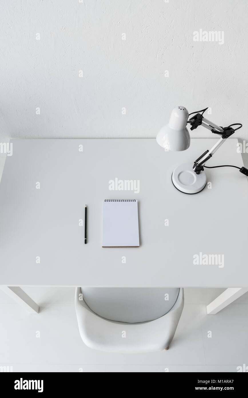 Bianco elegante workplace Foto Stock