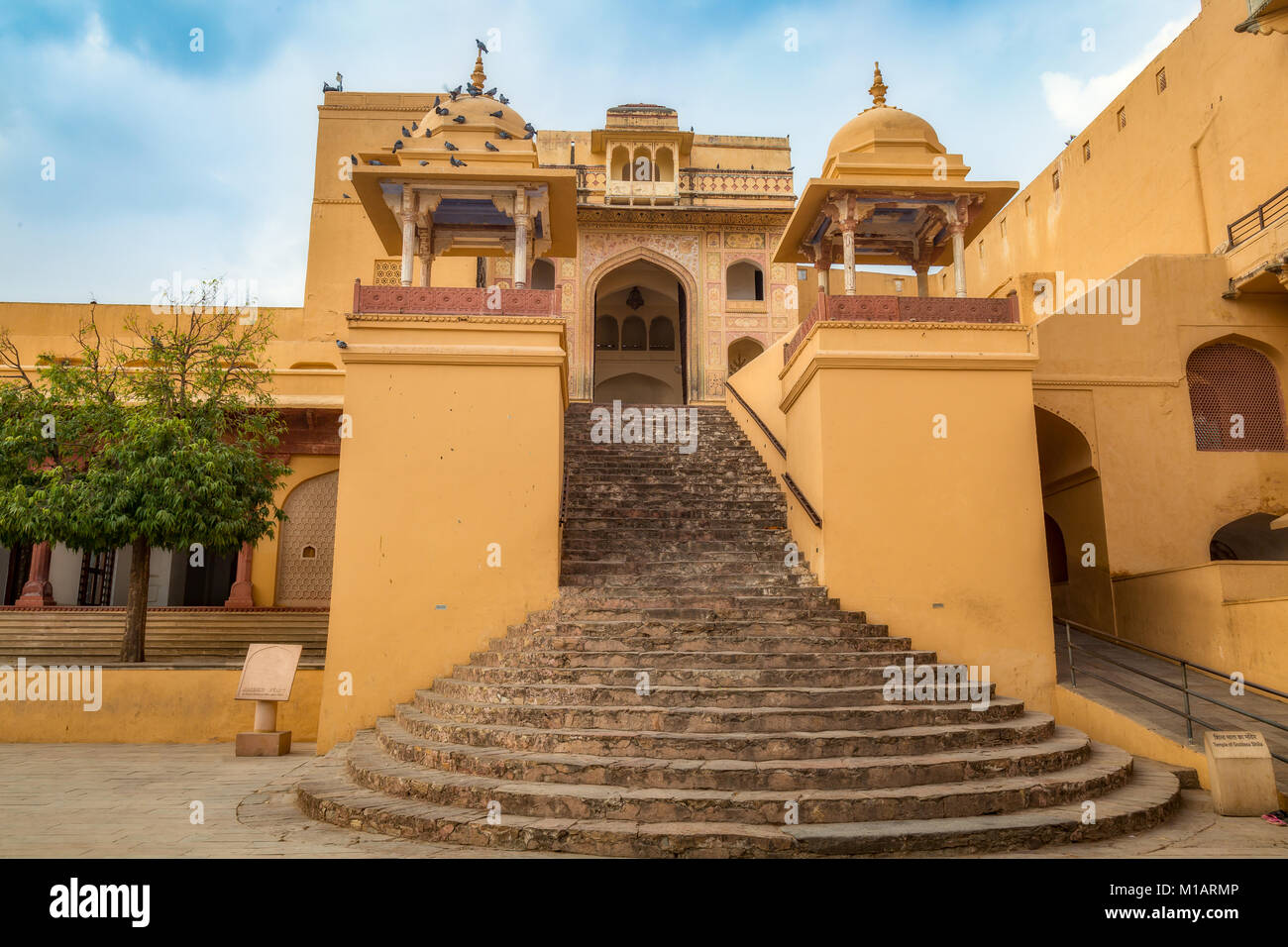 Amber Fort Jaipur Rajasthan portale di ingresso a palazzo composto Foto Stock