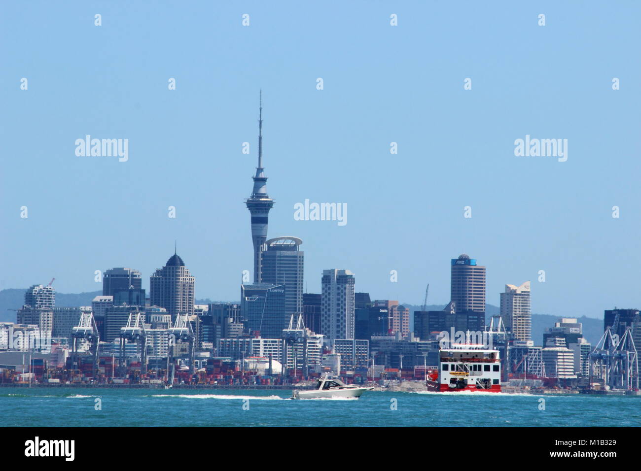 Skyline di Auckland, Nuova Zelanda Foto Stock