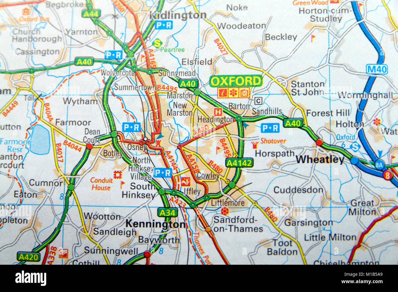 La mappa stradale di Oxford, Inghilterra Foto stock Alamy