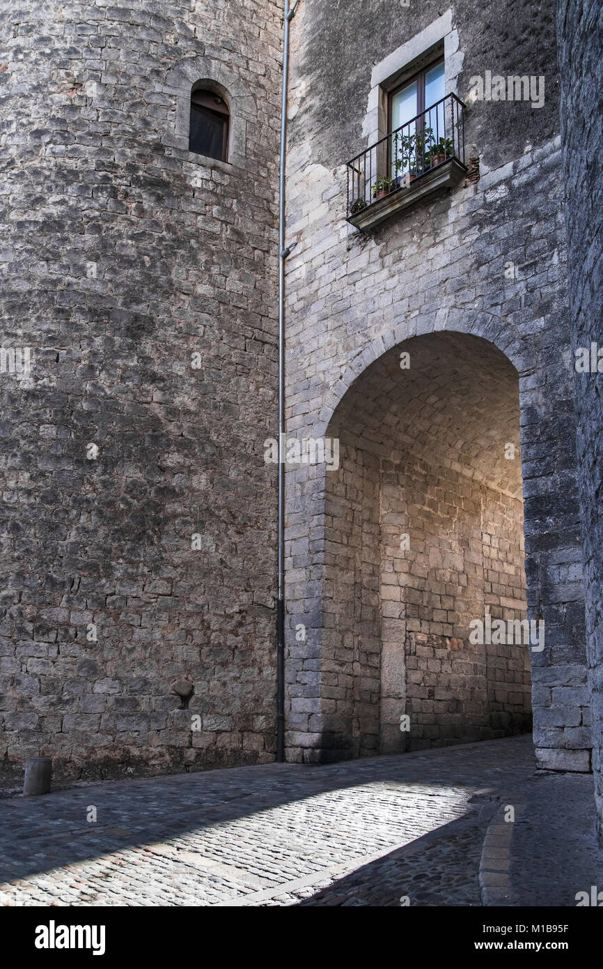 Gate Sobreportes in Girona, in Catalogna. Foto Stock