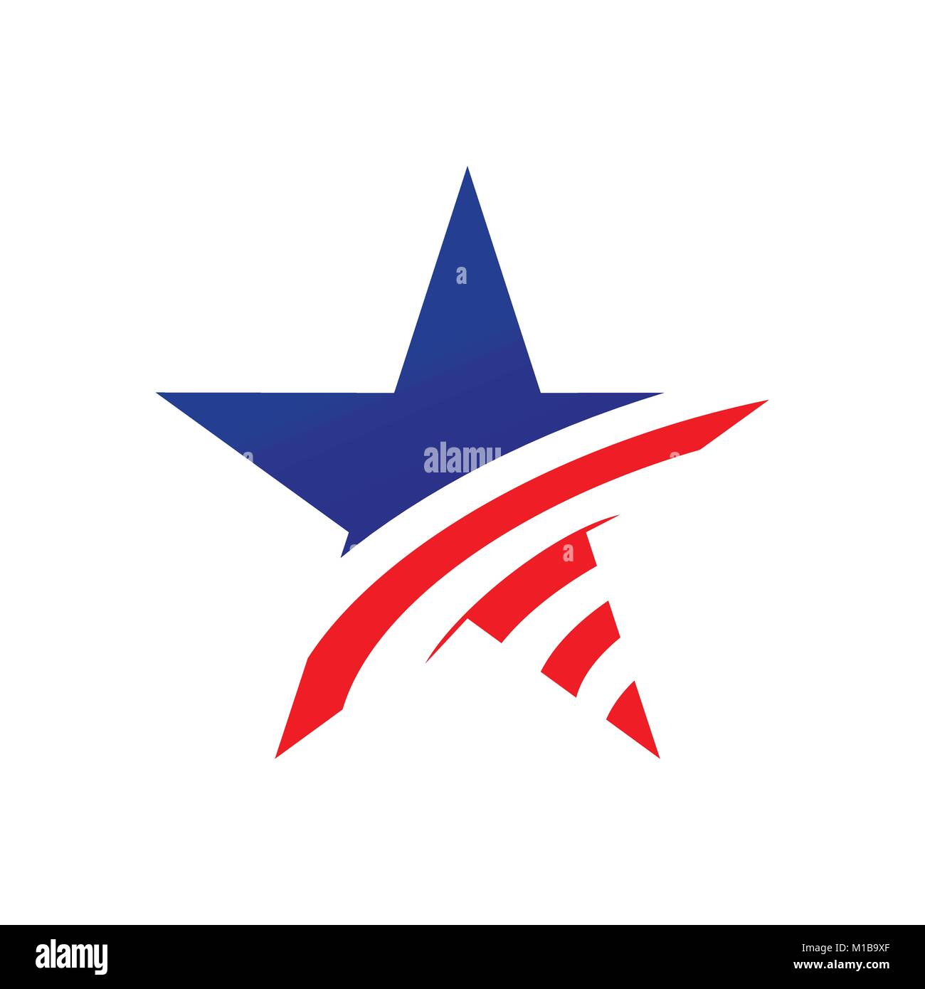 American Star simbolo Creative Vector Graphic Design Illustrazione Vettoriale