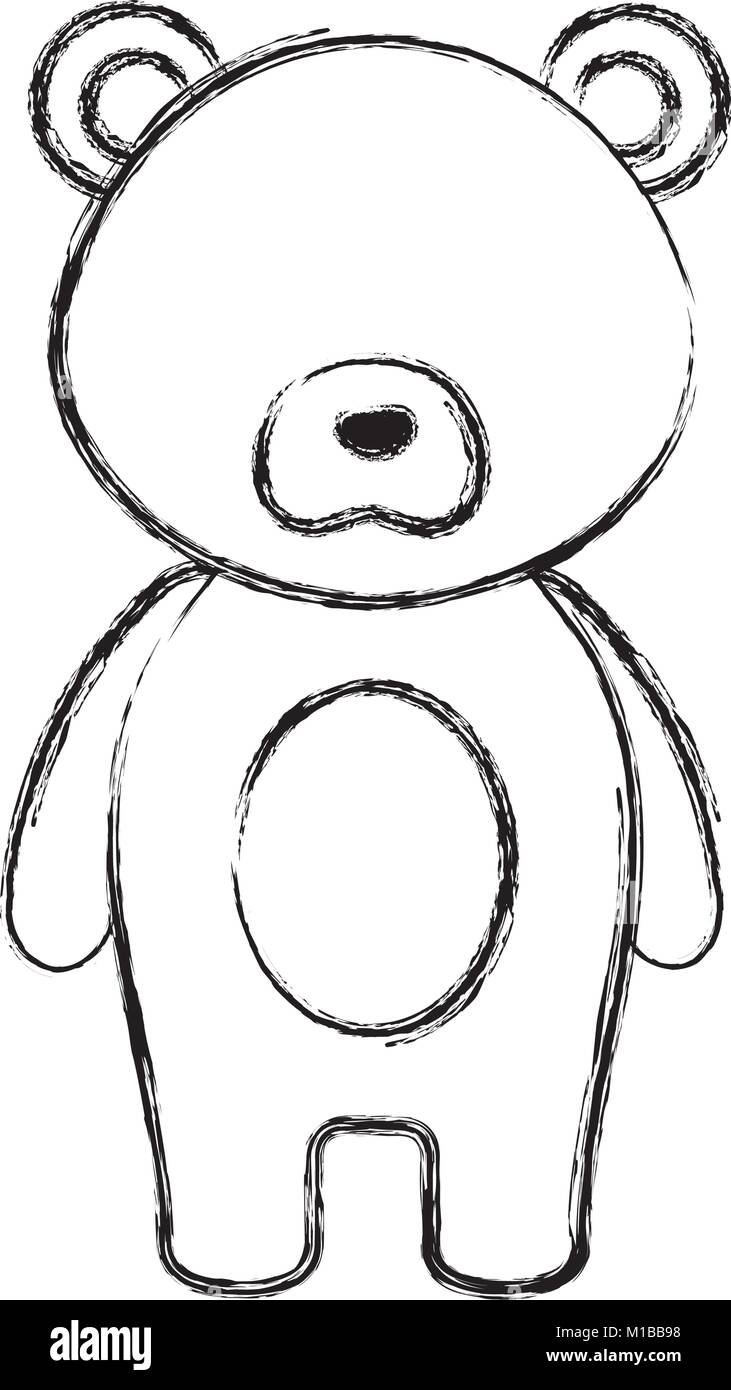 Carino e tenero carattere orso illustrazione vettoriale design Illustrazione Vettoriale