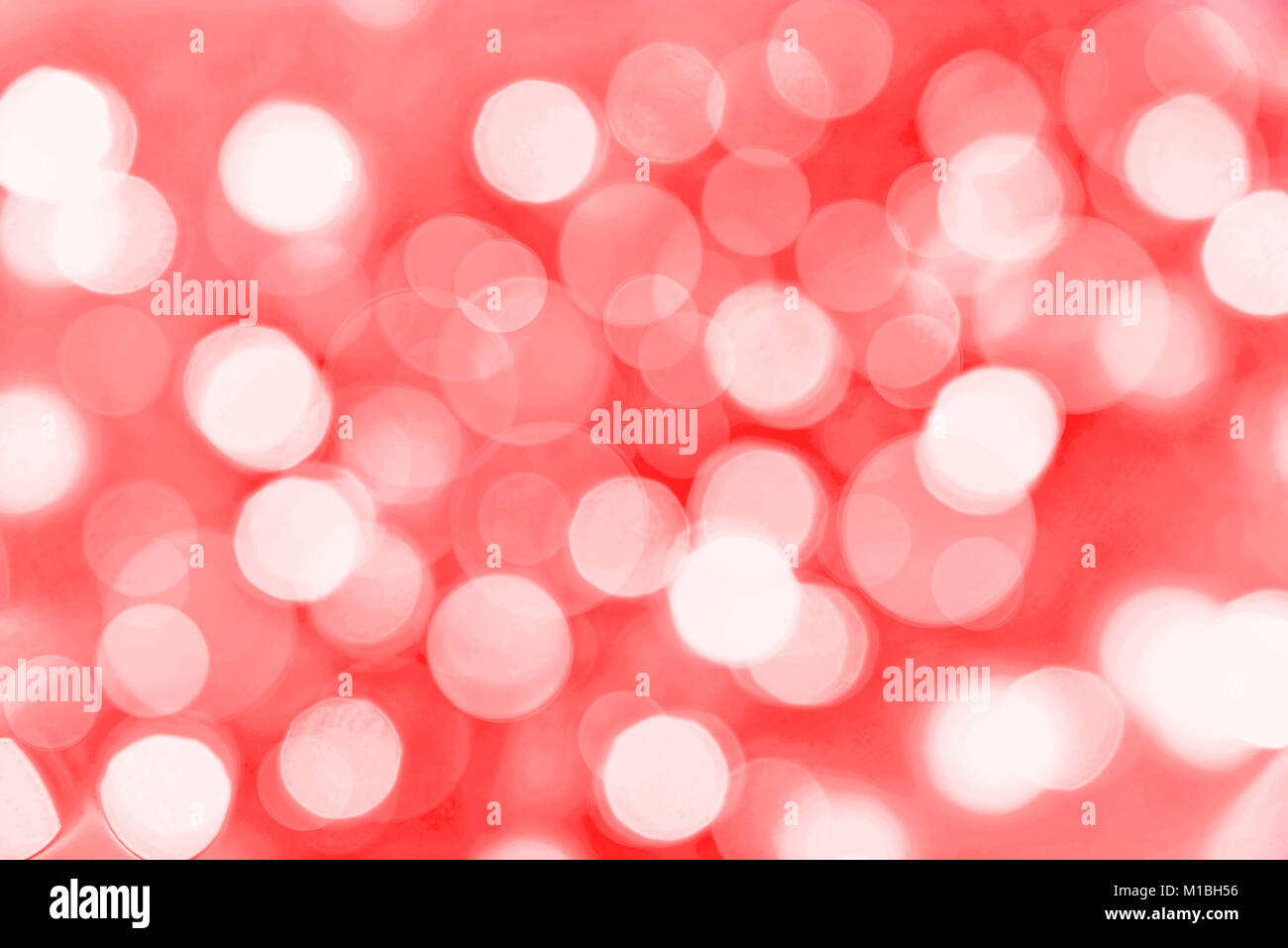 Holiday sfondo rosso con sfocate luci bokeh di fondo Foto Stock