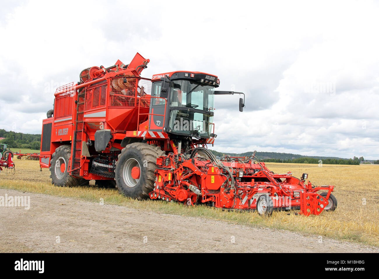 SALO, Finlandia - 10 agosto: Holmer barbabietole semovente sul display all'annuale Puontin Peltopaivat spettacolo agricolo a Salo, Finlandia il 10 agosto 2013. Foto Stock