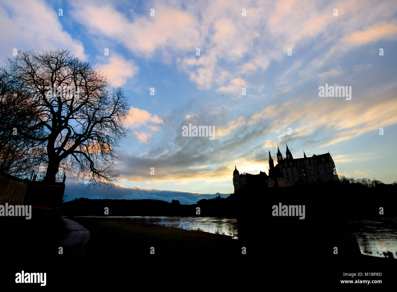 Meissen Germania le ombre della sera Foto Stock