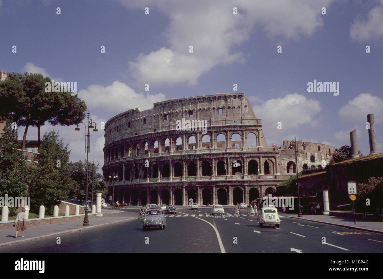 Antica Colosseo, Roma, Italia, 1961 Foto Stock