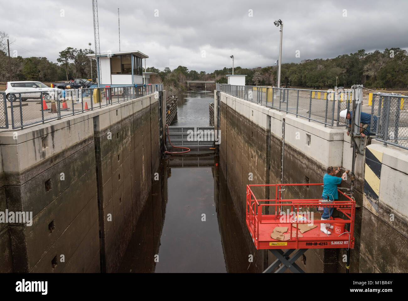 Moss bluff e di bloccaggio di diga in Marion County, Florida USA Foto Stock