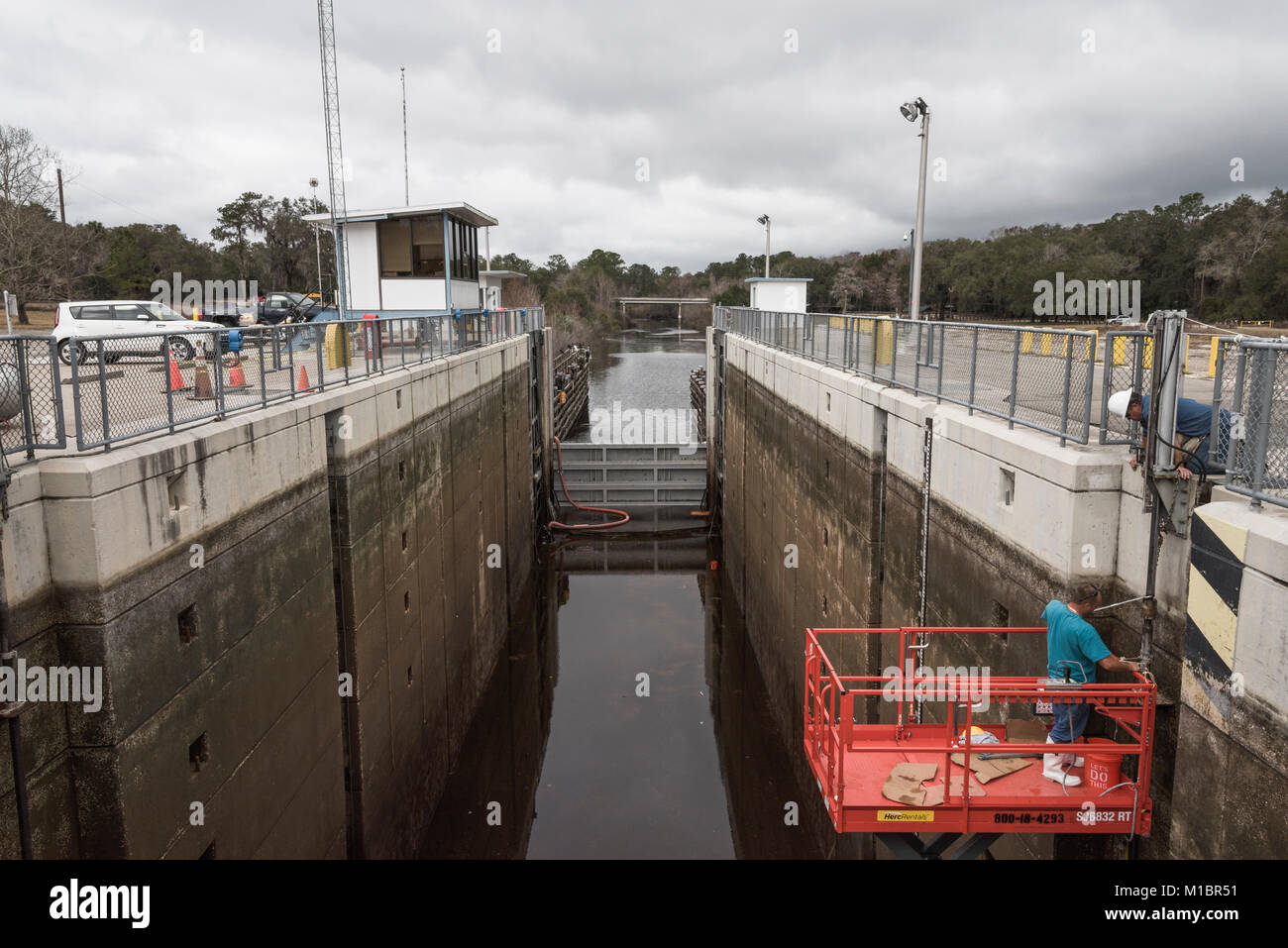 Moss bluff e di bloccaggio di diga in Marion County, Florida USA Foto Stock