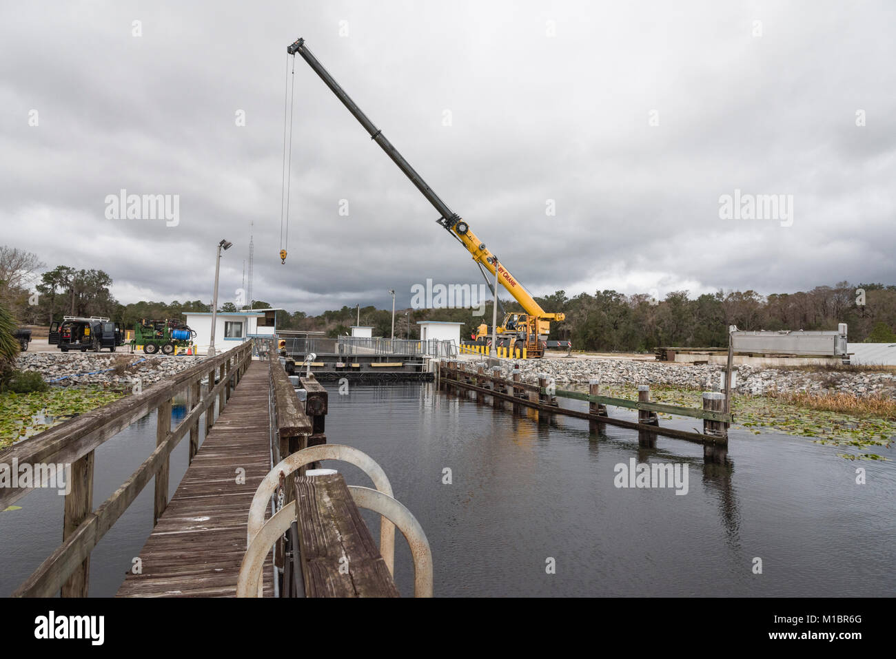 Moss bluff e di bloccaggio di diga in Marion County, Florida USA Foto Stock