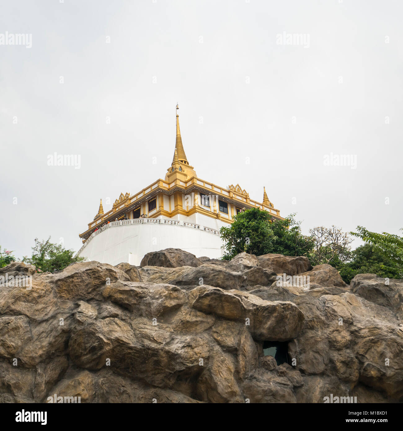 La guerra Saket tempio sulla collina di Bangkok Foto Stock