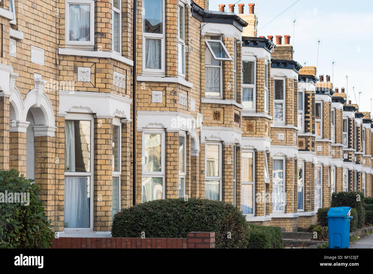 Regno Unito alloggiamento terrazzati a Hull, nello Yorkshire, Inghilterra, Regno Unito Foto Stock