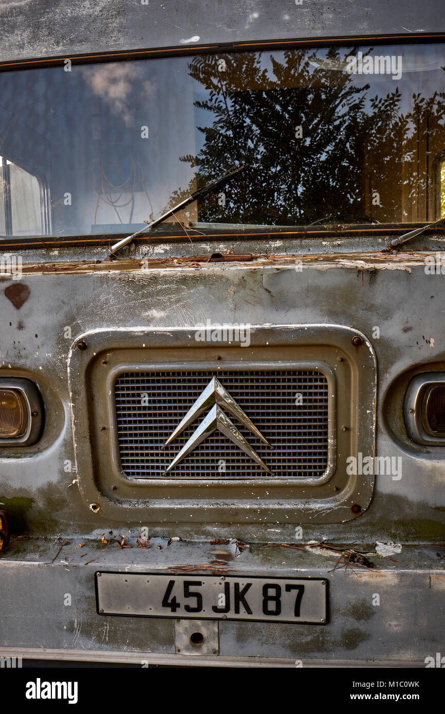 Una vecchia Citroen vintage carrello in Francia Foto Stock