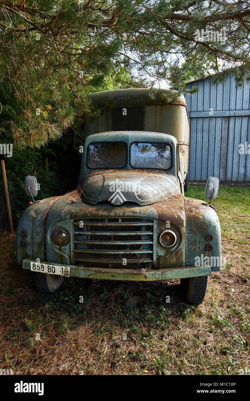 Una vecchia Citroen vintage carrello in Francia Foto Stock