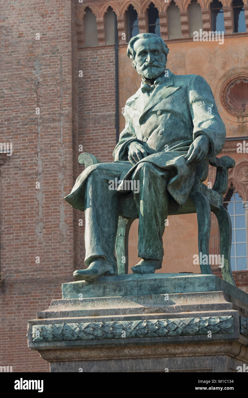 Giuseppe Verdi statua close up Foto Stock