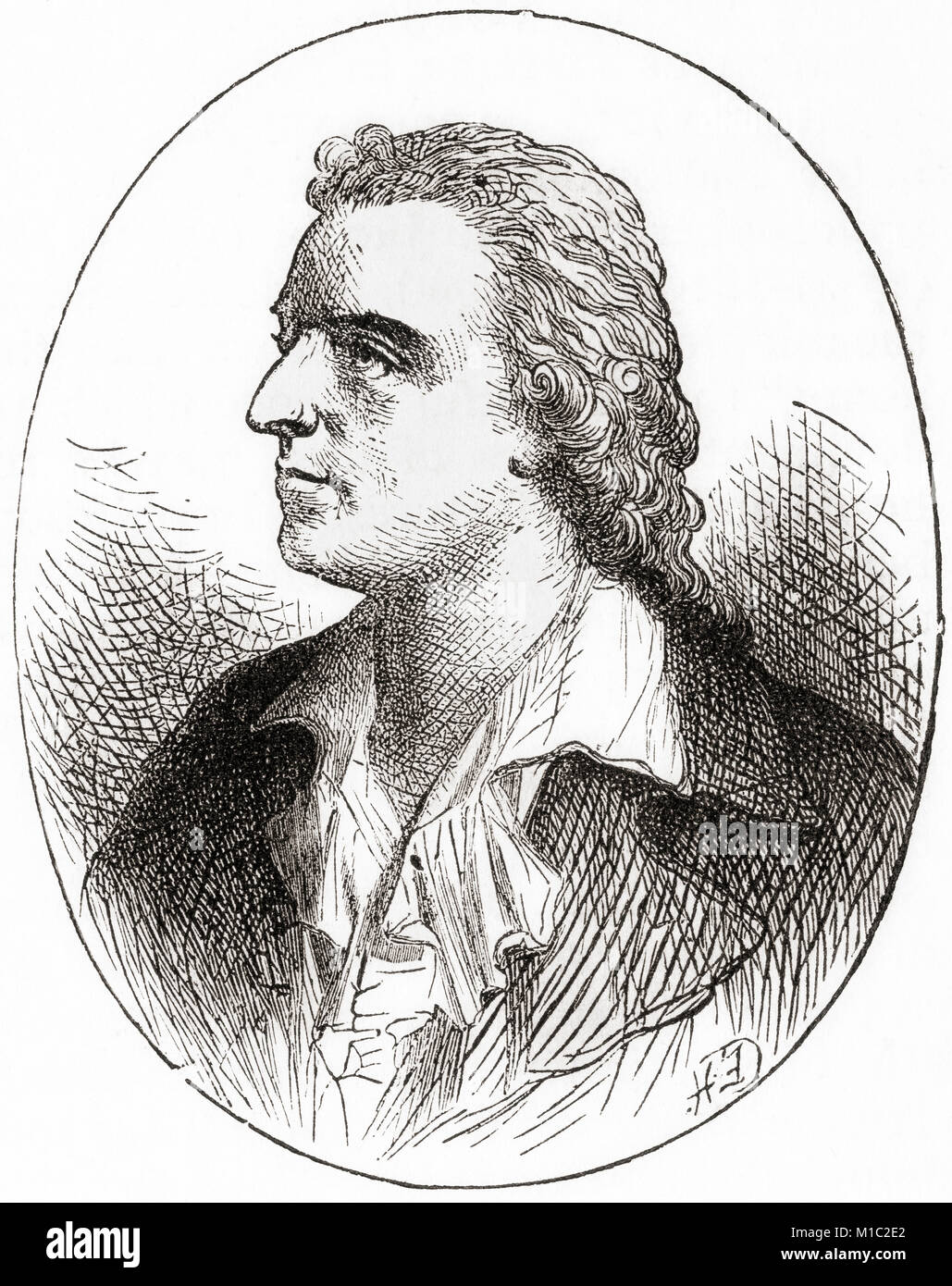 Johann Christoph Friedrich von Schiller, 1759 - 1805. Poeta tedesco, filosofo, medico, storico e drammaturgo. Da Ward e bloccare la storia illustrata del mondo, pubblicato c.1882. Foto Stock