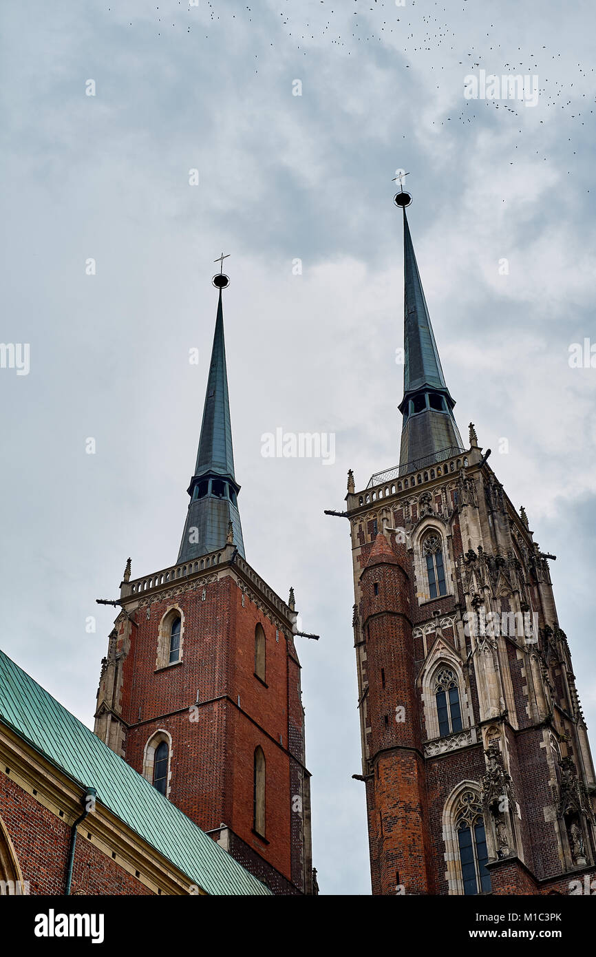 La Cattedrale di San Giovanni Battista a Wroclaw è la sede del romano-cattolica dell Arcidiocesi di Wroclaw e un punto di riferimento della città di Wroclaw in Pol Foto Stock
