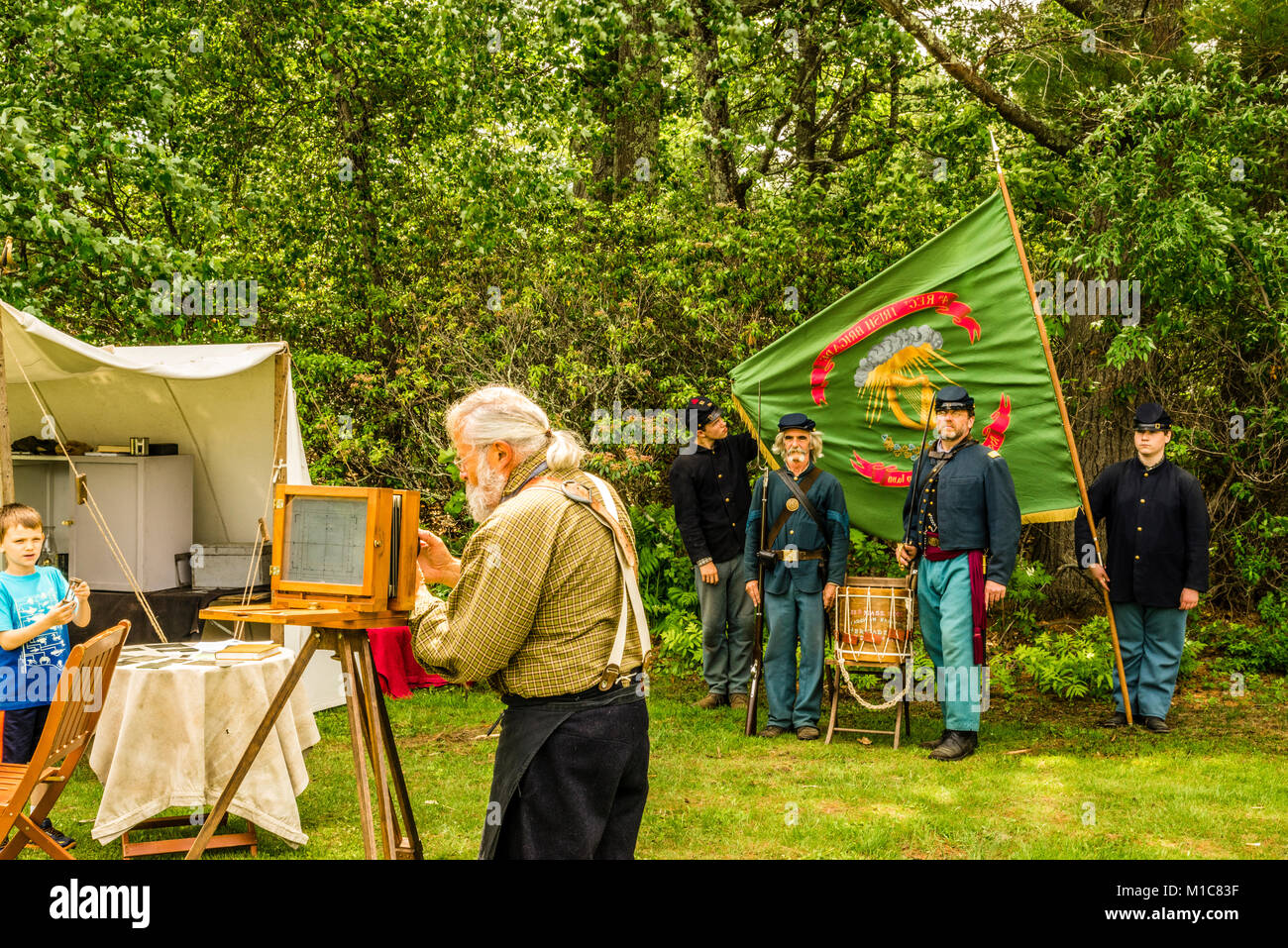 La guerra civile Encampment   Paxton, Massachusetts, STATI UNITI D'AMERICA Foto Stock