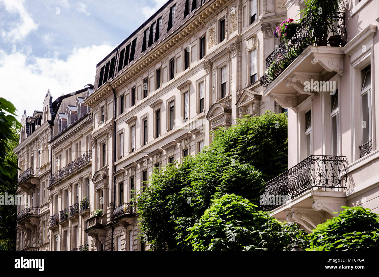 In Hausfassade Baden-Baden Foto Stock