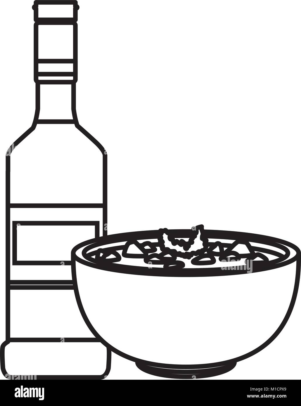 Tequila e fagioli messicani cibo Illustrazione Vettoriale