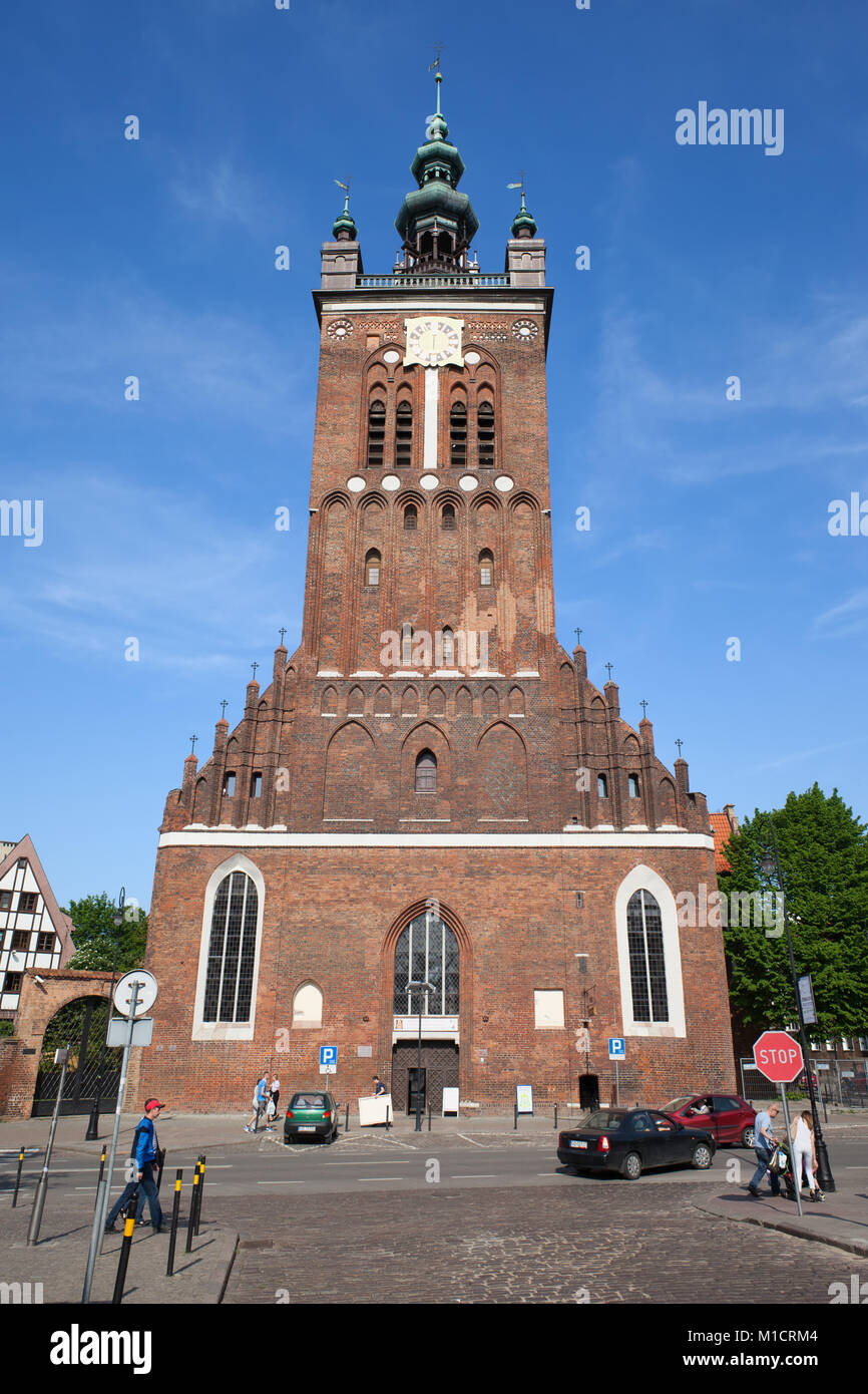 La Chiesa di Santa Caterina (Kościół Św. Katarzyny) nella città di Gdansk, Polonia Foto Stock