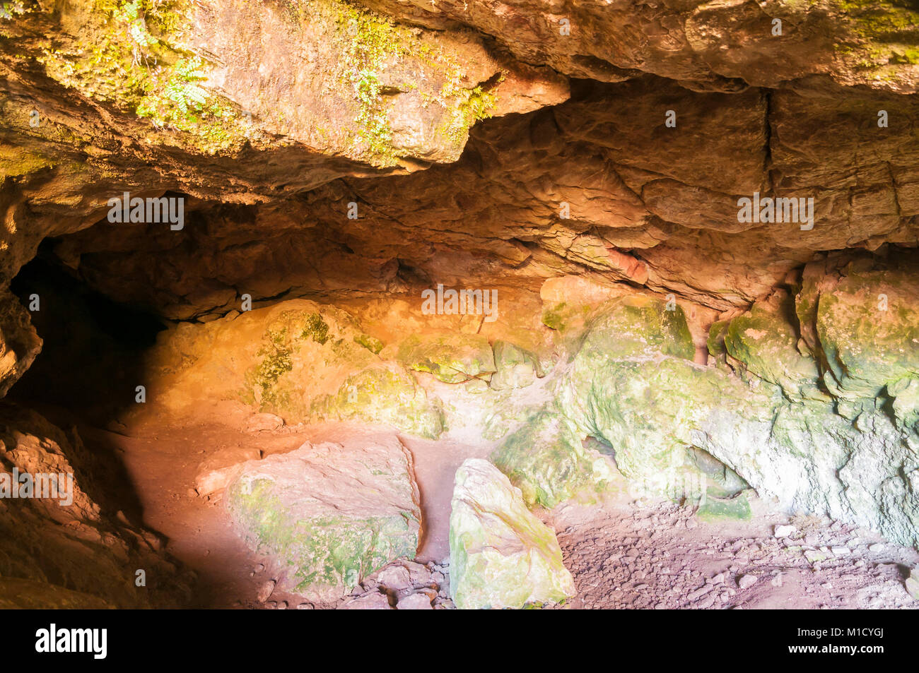 Un'immagine dell'interno dell'osso "grotte", Inchnadamph, Sutherland,Scozia. 16 ottobre 2015 Foto Stock