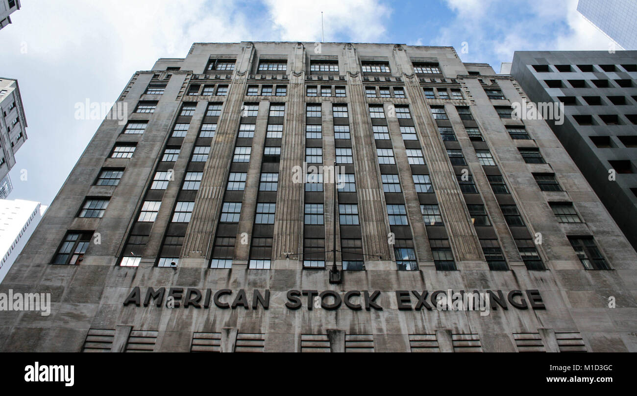 American Stock Exchange di New York City Foto Stock