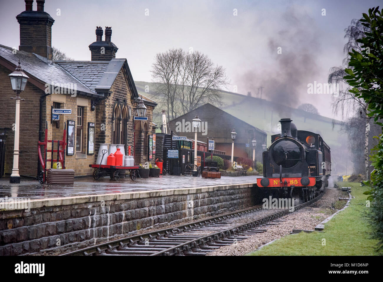 TAff Valley Railway 02 0-6-2T N° 85 serbatoio del motore sul Keighley e Worth Valley Railway. Foto Stock