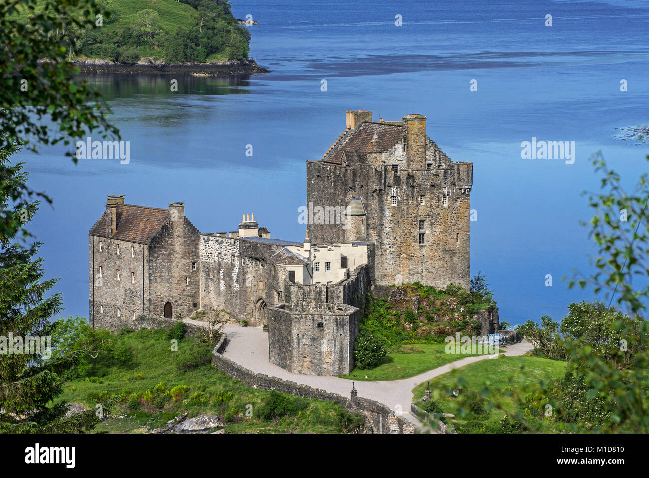 Eilean Donan Castle in Loch Duich, Ross and Cromarty, Highlands scozzesi, Scotland, Regno Unito Foto Stock