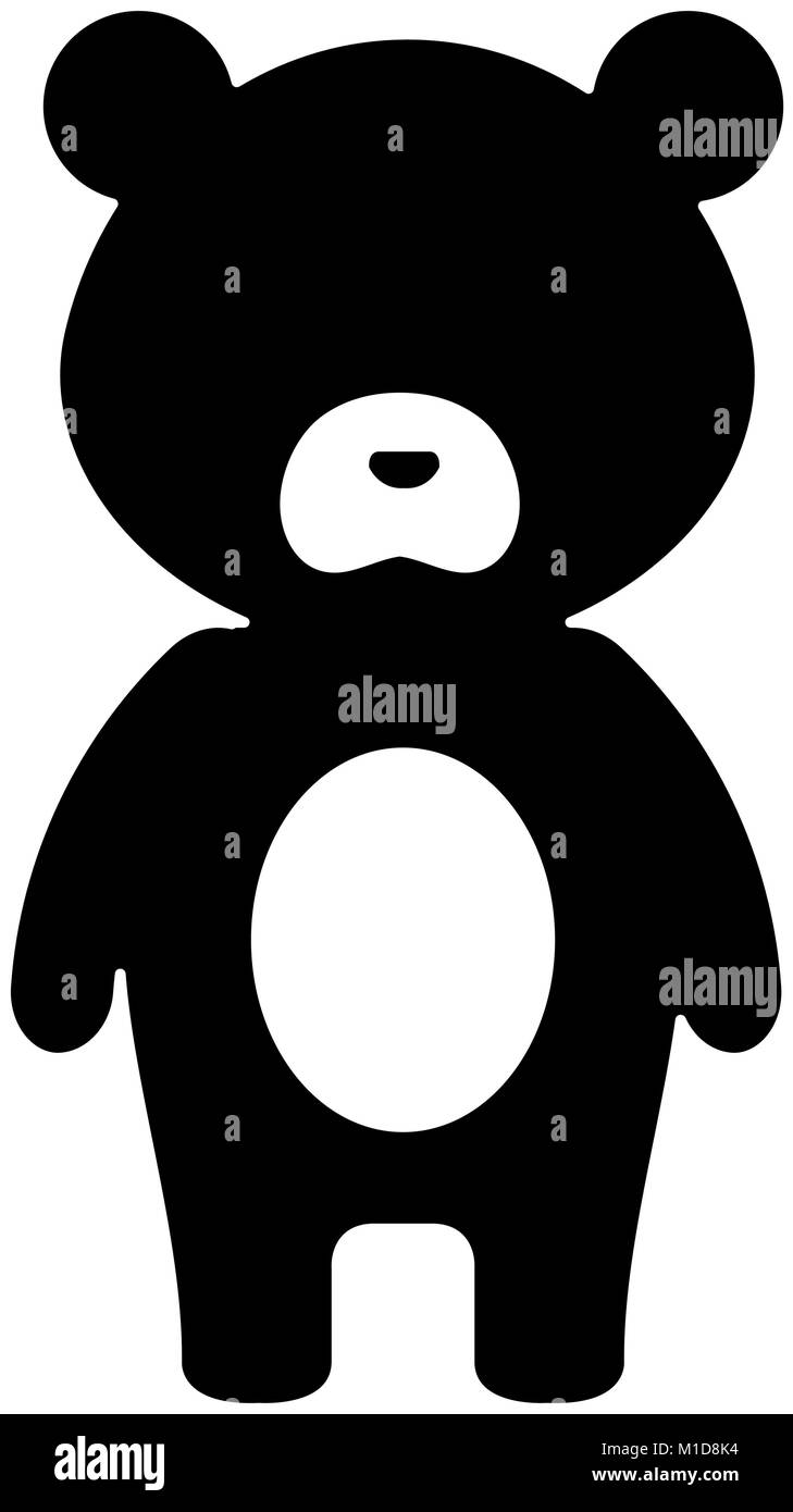 Carino e tenero carattere orso illustrazione vettoriale design Illustrazione Vettoriale