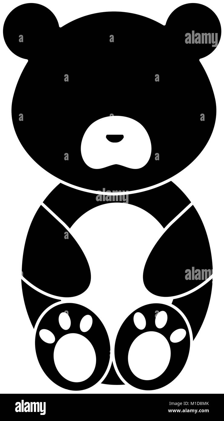 Carino e tenero carattere orso illustrazione vettoriale design Illustrazione Vettoriale