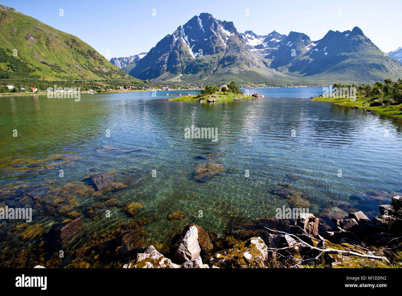 Bellissimo paesaggio delle isole Lofoten in Norvegia Foto Stock