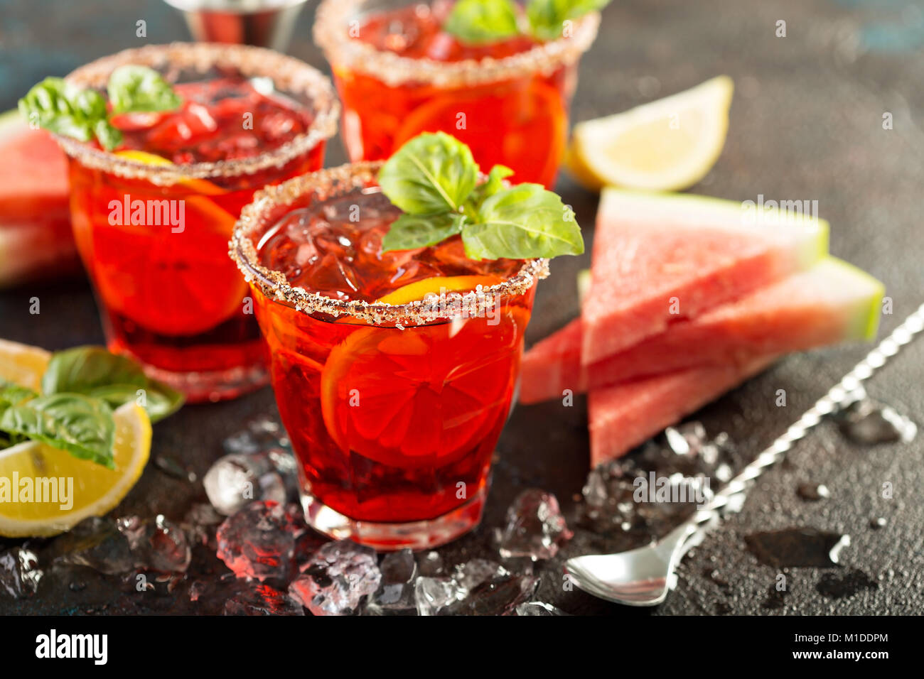 Anguria di agrumi e basilico margarita Foto Stock