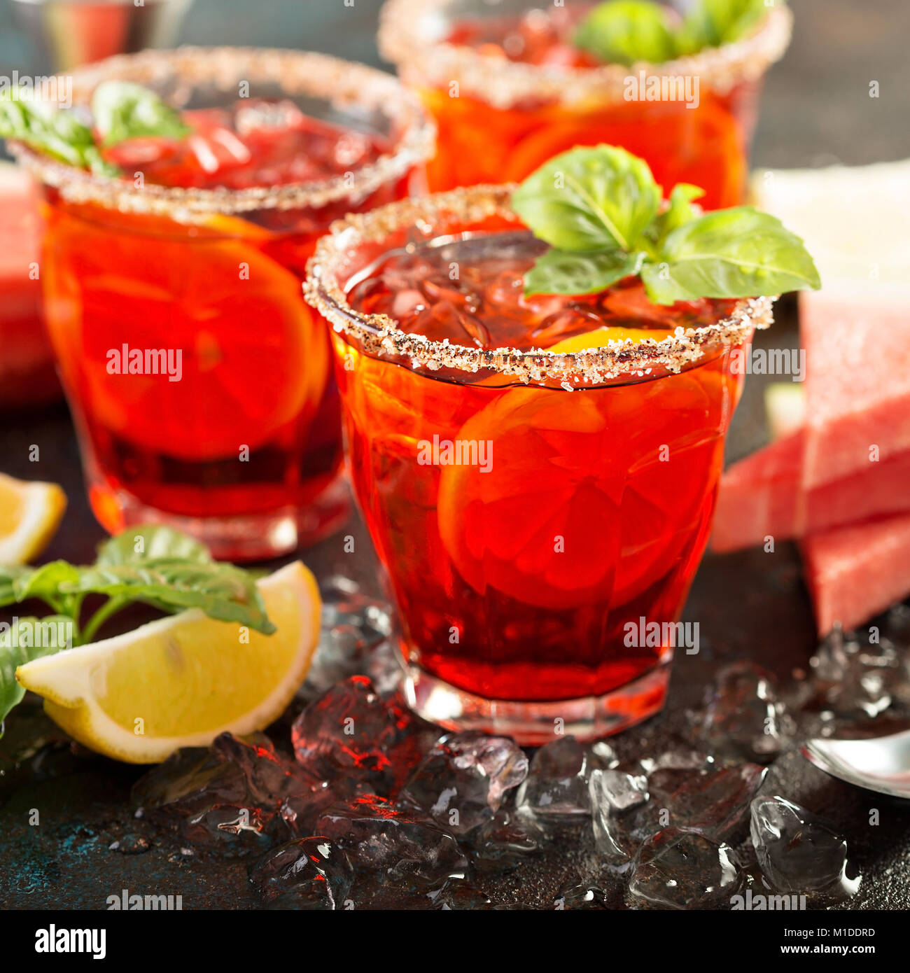 Anguria di agrumi e basilico margarita Foto Stock