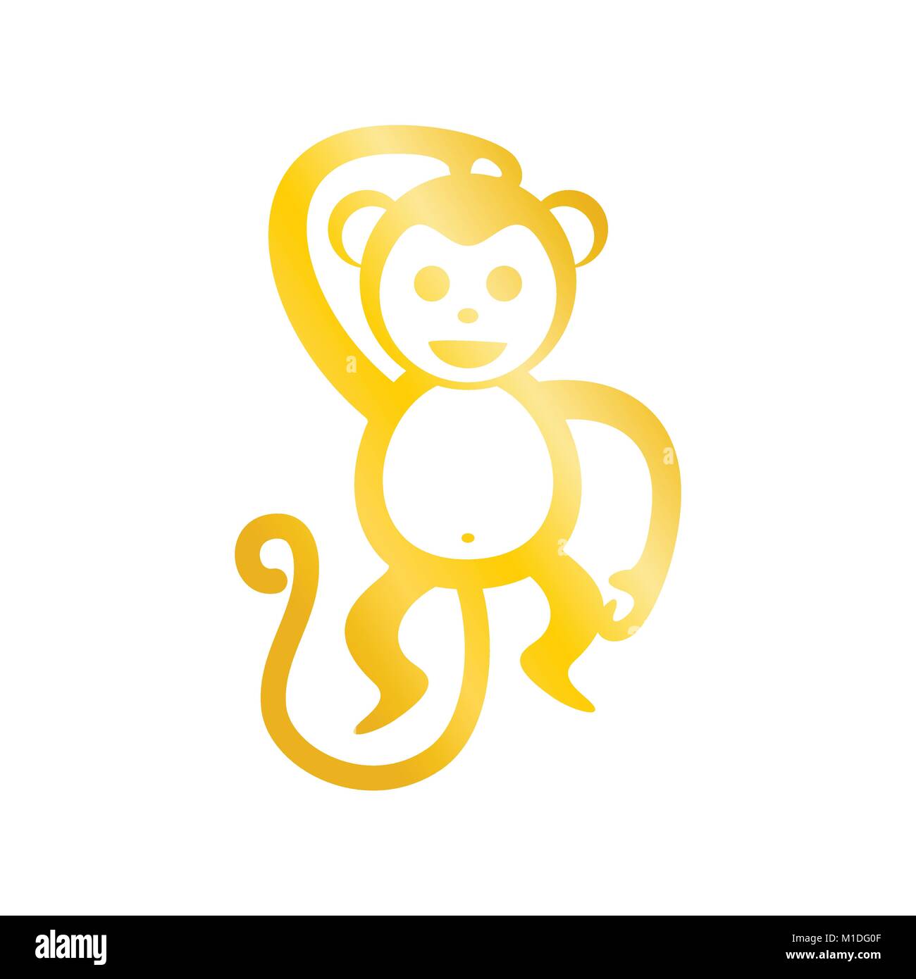 Scimmia dorata pongono Vector Graphic Design Illustrazione Illustrazione Vettoriale