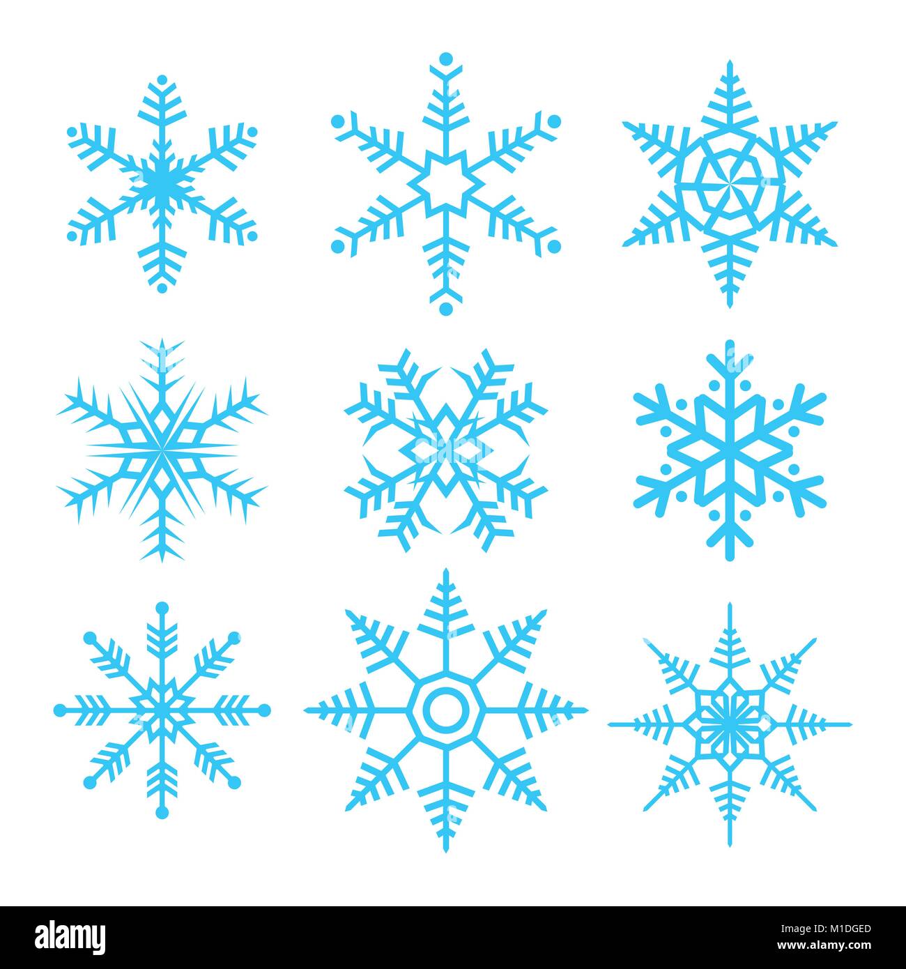 Fiocchi di neve vettore vettore illustrazione grafica simbolo segno Set Design Illustrazione Vettoriale